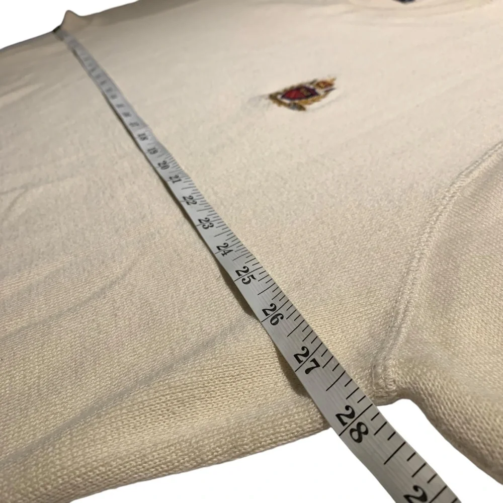 Vintage Polo Golf Ralph Lauren Embroidered Crest Sweatshirt Cream Men XL